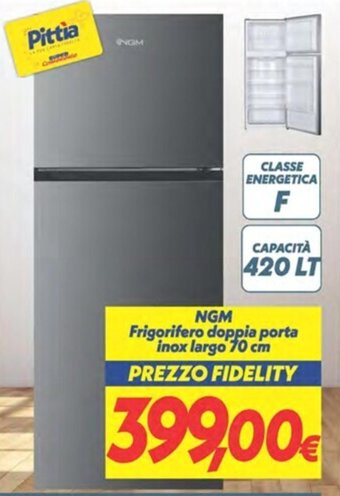 NGM Frigorifero doppia porta inox largo 70 cm