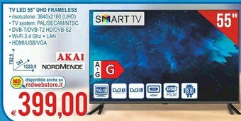 MD Discount Akai TV LED 55" UHD Frameless offerta