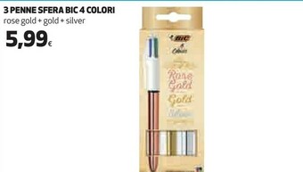 Coop Bic 3 Penne Sfera 4 Colori offerta