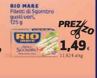 Coop Rio Mare Filetti Di Sgombro Al Naturale 125 G(ml) offerta