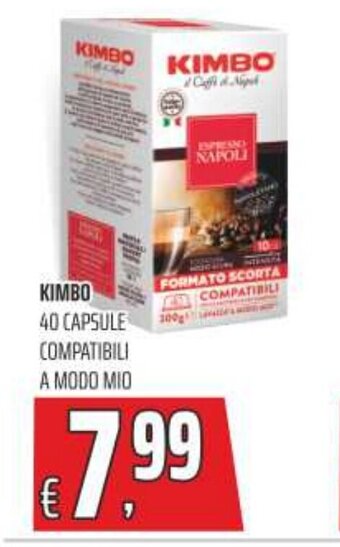 Coop Superstore KIMBO 40 CAPSULE COMPATIBILI A MODO MIO offerta