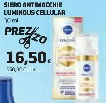 Coop Nivea Siero Antimacchie Luminos Cellular offerta
