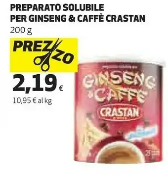 Coop Crastan Preparato Solubile Per Ginseng & Caffè Da Zuccherare 200 G(ml) offerta