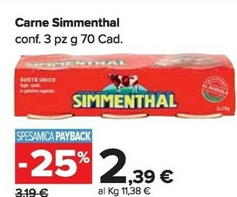 Carrefour Market Simmenthal Carne in scatola offerta