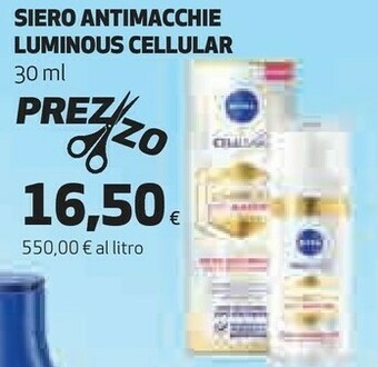 Coop Nivea Siero Antimacchie Luminos Cellular offerta
