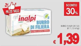 PrestoFresco BURRO INALPI GR 125 offerta