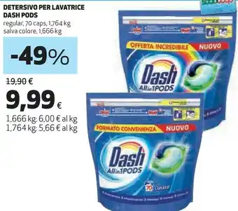 Coop Dash Detersivo Per Lavatrice Pods offerta