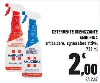 Conad DETERGENTE IGIENIZZANTE AMUCHINA anticalcare, sgrassatore attivo, 750 ml offerta