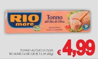 PrestoFresco TONNO ALL'OLIO DI OLIVA RIO MARE X4 GR 320 offerta
