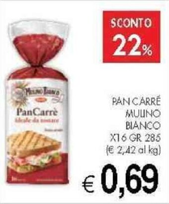 PrestoFresco PAN CARRÉ MULINO BIANCO X16 GR 285 offerta