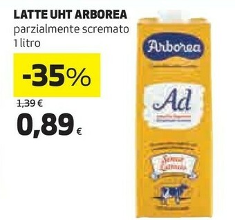 Coop Arborea Latte Parzialmente Scremato UHT offerta