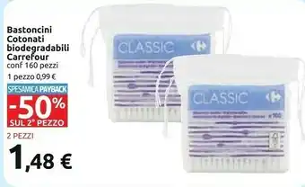 Carrefour Carrefour Bastoncini Cotonati Biodegradabili offerta