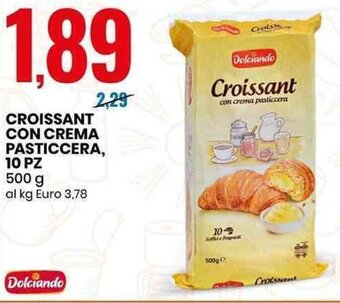 Eurospin CROISSANT CON CREMA PASTICCERA, 10 PZ 500 g offerta