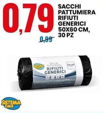 Eurospin SACCHI PATTUMIERA RIFIUTI GENERICI 50X60 CM, 30 PZ offerta