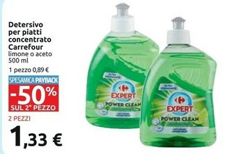 Carrefour Carrefour Detersivo Per Piatti Concentrato Limone / Aceto offerta