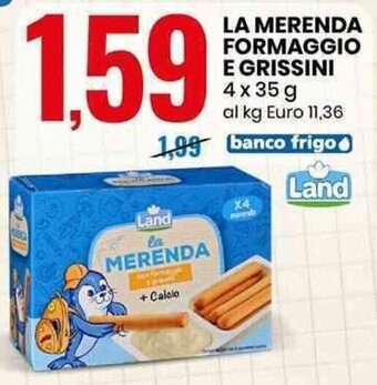 Eurospin LA MERENDA FORMAGGIO E GRISSINI 4x35g offerta