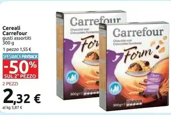 Carrefour Carrefour - Cereali Al Cioccolato Fondente 300 G(ml) offerta