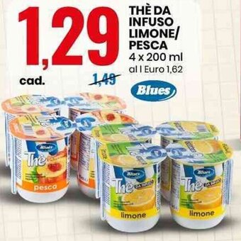 Eurospin THÈ DA INFUSO LIMONE/ PESCA 4 x 200 ml offerta