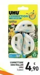 Conad Uhu Correttore Roller Mini Blister 3 Pz X 6mt offerta