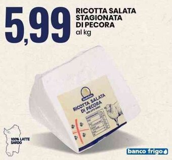 Eurospin RICOTTA SALATA STAGIONATA DI PECORA al kg offerta