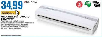 Eurospin MACCHINA SOTTOVUOTO COMPATTA* offerta