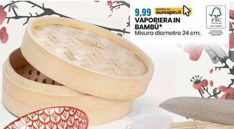 Eurospin VAPORIERA IN BAMBÙ* Misura diametro 24 cm. offerta