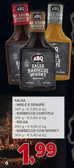 Todis SALSA - MIELE E SENAPE 340 g - BARBECUE CHIPOTLE 350g - BELGA 290 g - BARBECUE CON WHISKY 365 g offerta