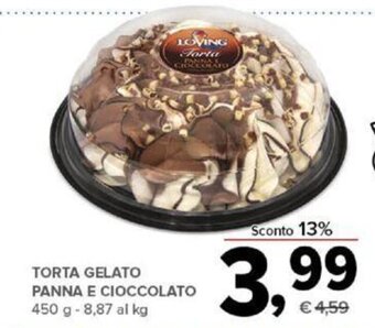 Todis TORTA GELATO PANNA E CIOCCOLATO 450 g offerta