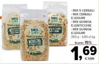 - MIX 5 CEREALI - MIX CEREALI E LEGUMI - MIX QUINOA E LENTICCHIE - MIX QUINOA E LEGUMI 350 g