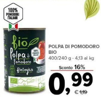 Todis POLPA DI POMODORO BIO 400/240 g offerta