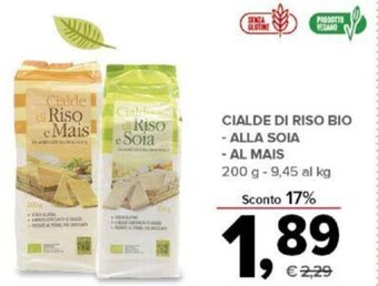 Todis CIALDE DI RISO BIO - ALLA SOIA - AL MAIS 200 g offerta
