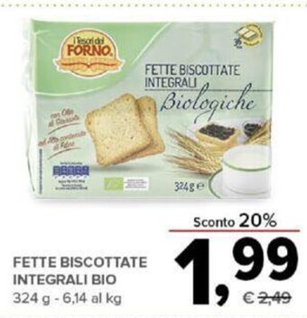 Todis FETTE BISCOTTATE INTEGRALI BIO 342 g offerta