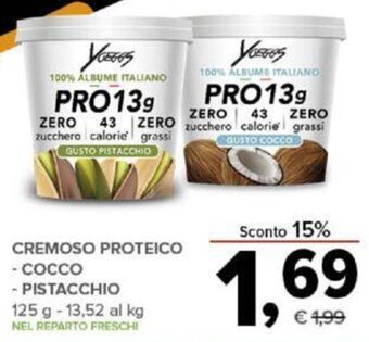 Todis CREMOSO PROTEICO -COCCO - PISTACCHIO 125 g offerta