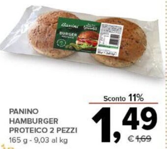 Todis PANINO HAMBURGER PROTEICO 2 PEZZI 165 g offerta