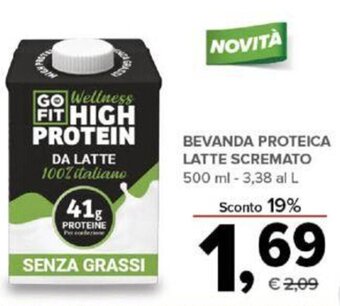 Todis BEVANDA PROTEICA LATTE SCREMATO 500 ml offerta