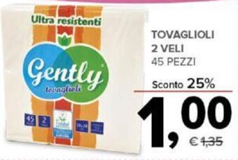 Todis TOVAGLIOLI 2 VELI 45 PEZZI offerta
