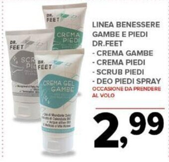Todis LINEA BENESSERE GAMBE E PIEDI DR.FEET - CREMA GAMBE - CREMA PIEDI - DEO PIEDI SPRAY offerta