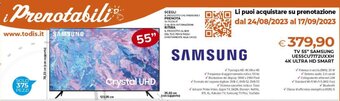 Todis TV 55" SAMSUNG UE55CU7172UXXH 4K ULTRA HD SMART offerta