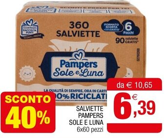 SALVIETTE PAMPERS SOLE E LUNA 6x60 pezzi