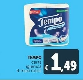 Deco Supermercati Tempo Carta Igienica 4 Maxi Rotoli offerta
