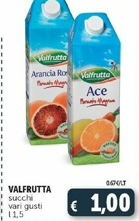 Deco Supermercati Valfrutta Succhi di frutta offerta