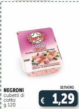 Deco Supermercati Negroni Cubetti Di Cotto 120 G(ml) offerta