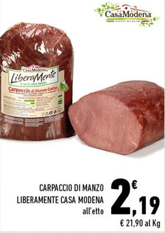 Conad CARPACCIO DI MANZO LIBERAMENTE CASA MODENA offerta