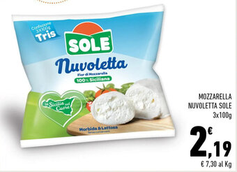 Conad MOZZARELLA NUVOLETTA SOLE 3x100g offerta