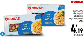 Conad SUGHI CONAD alle vongole/ allo scoglio/ scoglio con pomod. 450g offerta