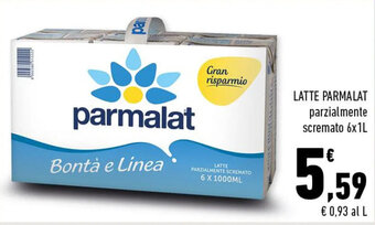 Conad LATTE PARMALAT parzialmente scremato 6x1L offerta