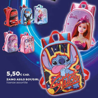 Coop ZAINO ASILO BOY/GIRL licenze assortite offerta
