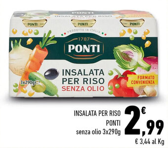 Conad INSALATA PER RISO PONTI senza olio 3x290g offerta