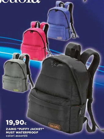 Coop ZAINO "PUFFY JACKET" MUST WATERPROOF colori assortiti offerta