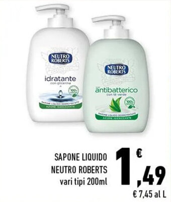 Conad SAPONE LIQUIDO NEUTRO ROBERTS vari tipi 200ml offerta